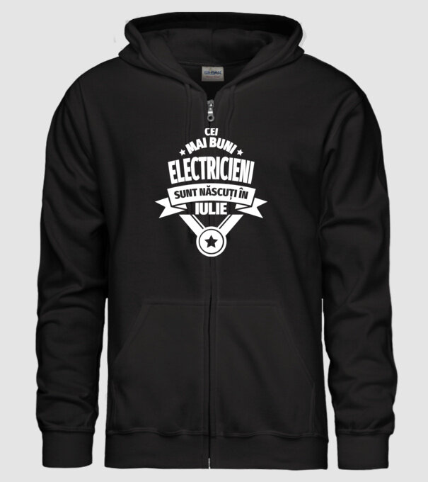 Cei mai buni electricieni sunt născuți în Iulie model negru pe tricou