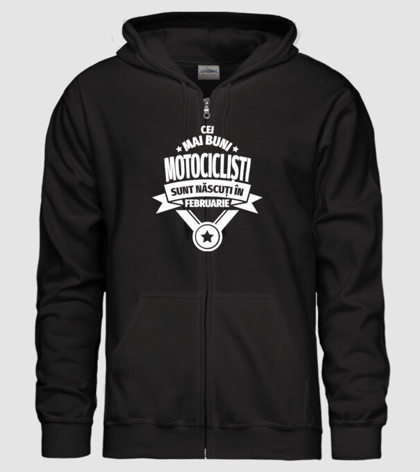 Cei mai buni motocicliști sunt născuți în februarie model negru pe tricou