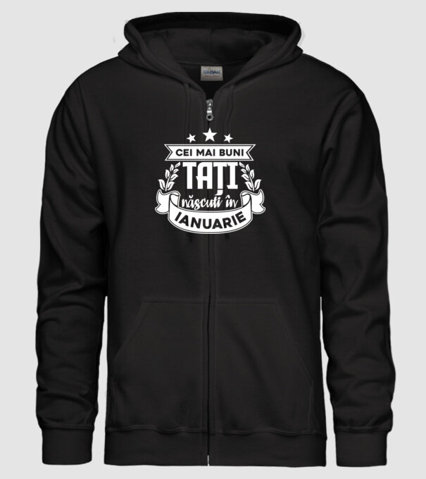 Cei mai buni tați sunt născuți în ianuarie model negru pe tricou