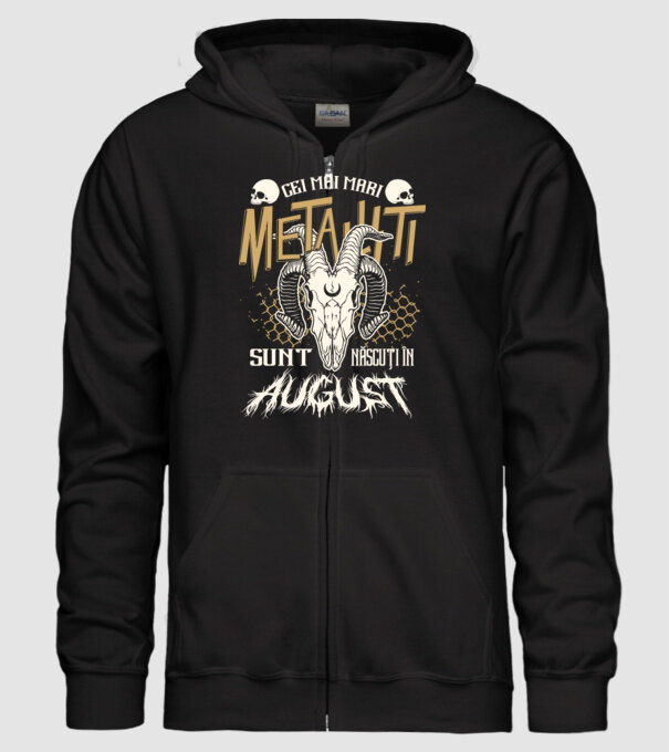 Cei mai mari metaliști sunt născuți în august. model negru pe tricou