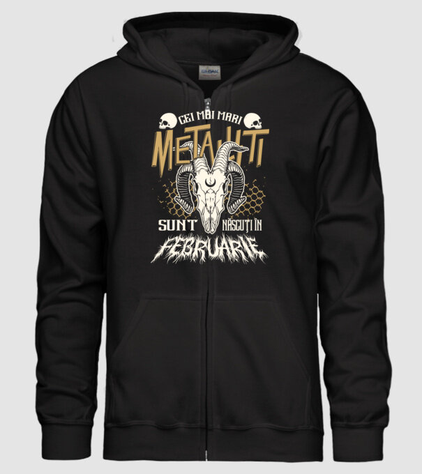 Cei mai mari metaliști sunt născuți în februarie. model negru pe tricou
