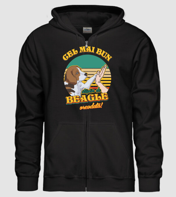Cel mai bun stăpân de beagle vreodată! model negru pe tricou
