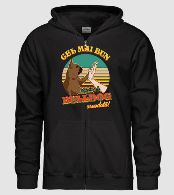 Cel mai bun stăpân de bulldog vreodată! model negru pe tricou