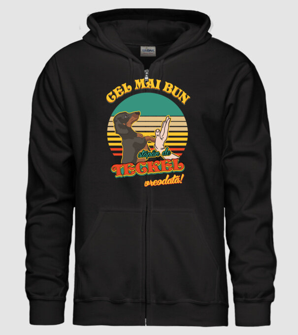 Cel mai bun stăpân de teckel vreodată! model negru pe tricou