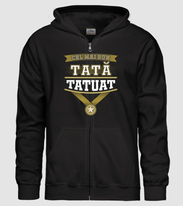 Cel mai bun tată tatuat model negru pe tricou