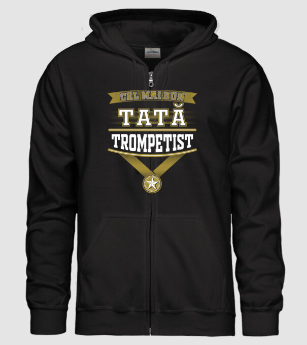 Cel mai bun tată trompetist model negru pe tricou