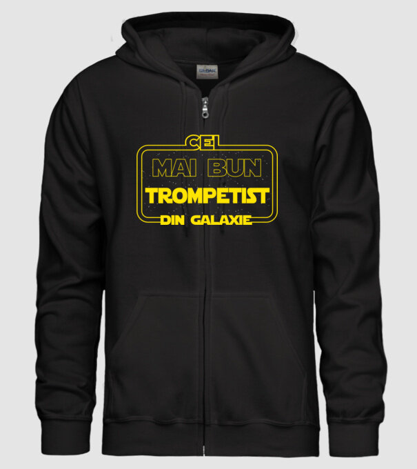Cel mai bun trompetist din galaxie model negru pe tricou