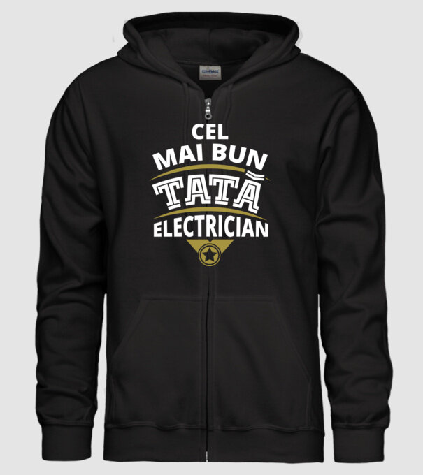 Cel mai bun tată electrician model negru pe tricou