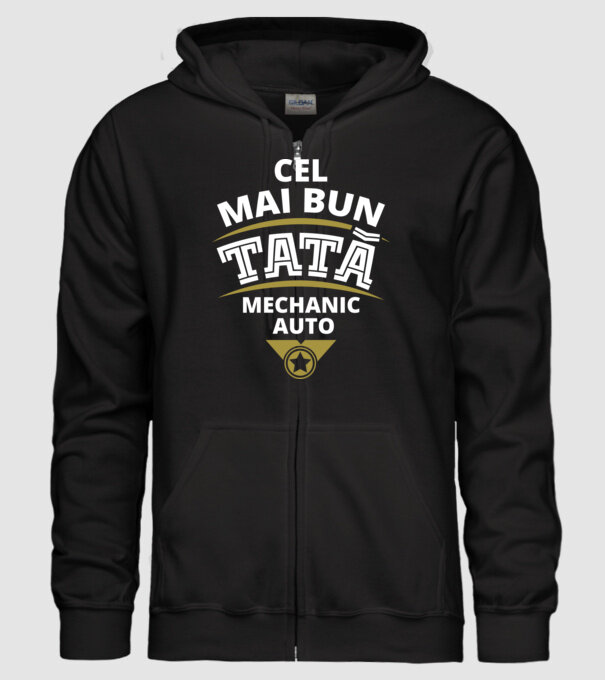 Cel mai bun tată mecanic auto model negru pe tricou
