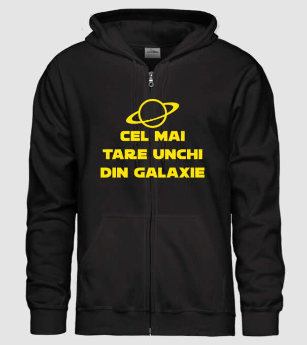 Cel mai tare unchi din galaxie model negru pe tricou