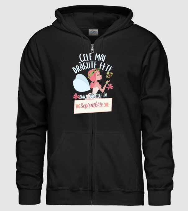 Cele mai drăguțe fete sunt născute în septembrie. model negru pe tricou