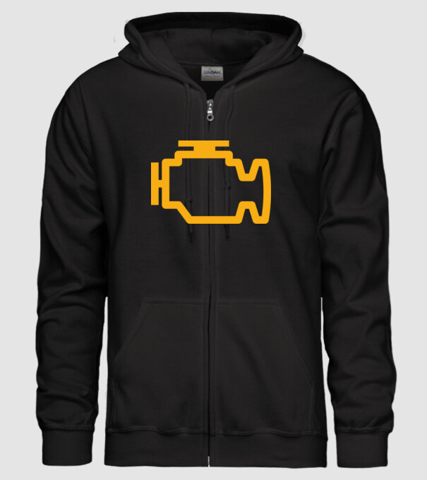 check engine model negru pe tricou
