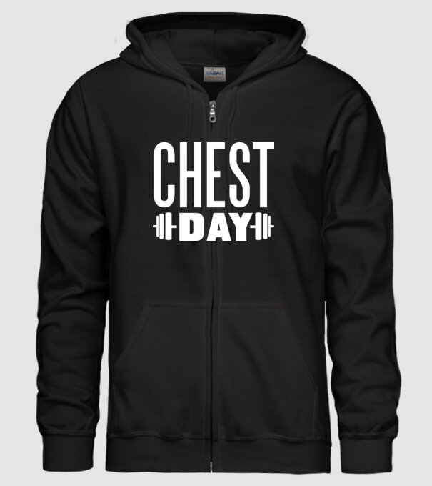 Chest day model negru pe tricou