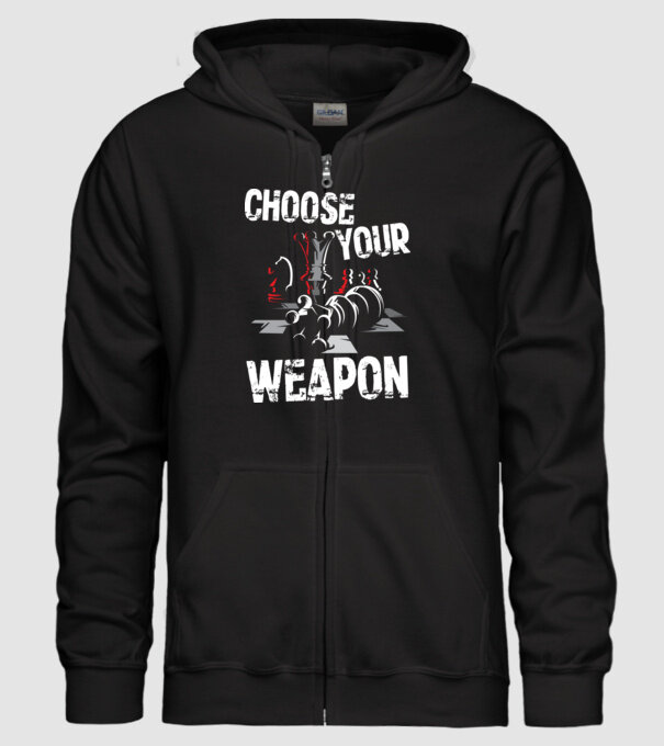 CHOOSE YOUR WEAPON model negru pe tricou