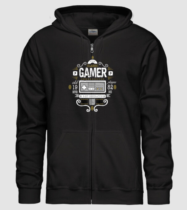 Classic Gamer model negru pe tricou