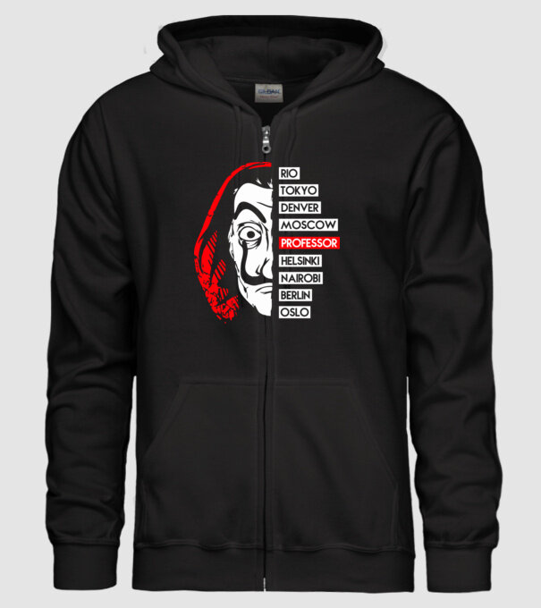 classic logo la casa de papel model negru pe tricou