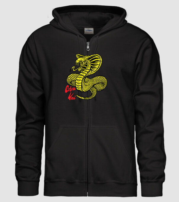 cobra kai logo color model negru pe tricou