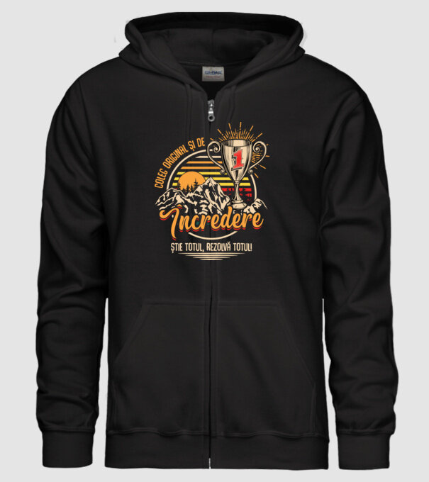 coleg original și de încredere model negru pe tricou