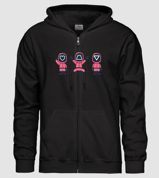 cute squid game toys model negru pe tricou