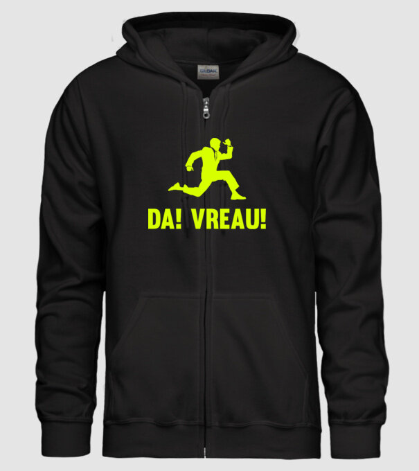 da! vreau! model negru pe tricou