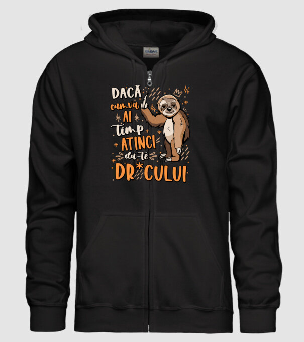 Dacă cumva ai timp, dute dr*cului! model negru pe tricou