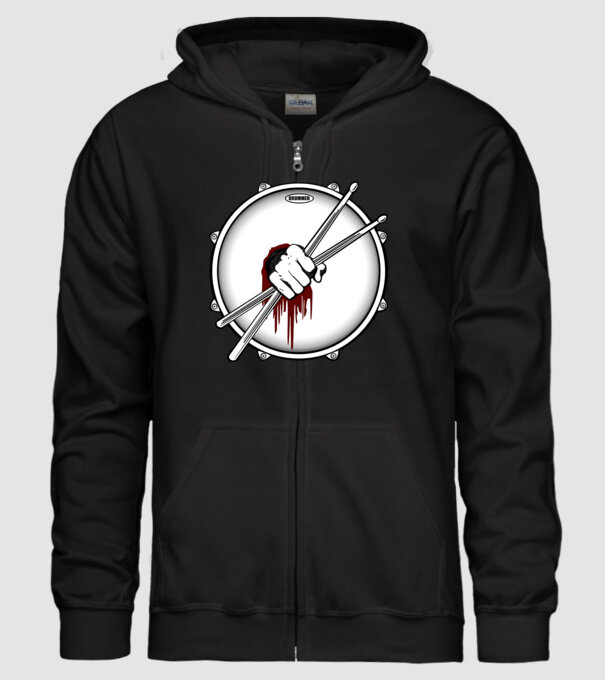 dedicated drummer model negru pe tricou