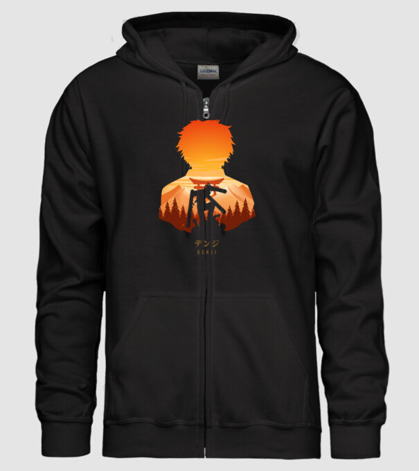 Denji model negru pe tricou