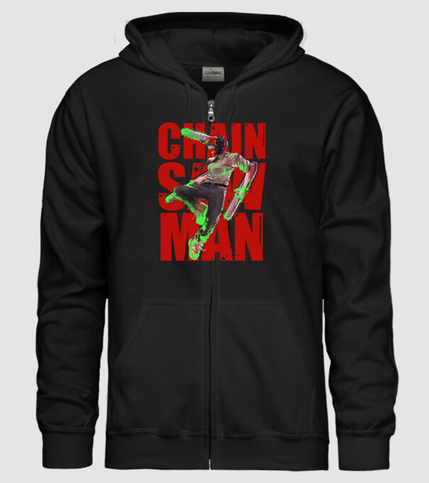 Denji chainsaw man concept model negru pe tricou