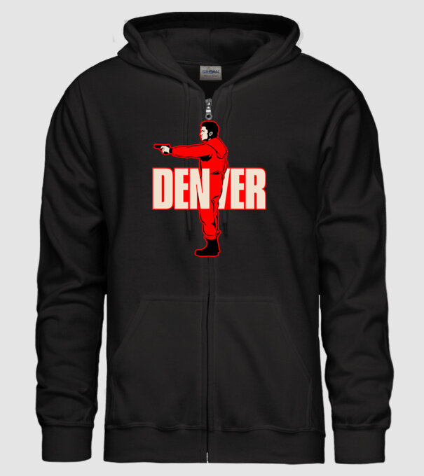 denver la casa de papel model negru pe tricou