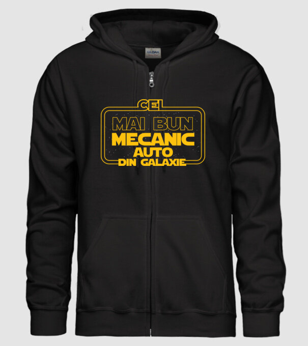 Cel mai bun mecanic auto din galaxie model negru pe tricou