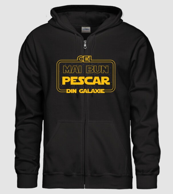 Cel mai bun pescar din galaxie model negru pe tricou