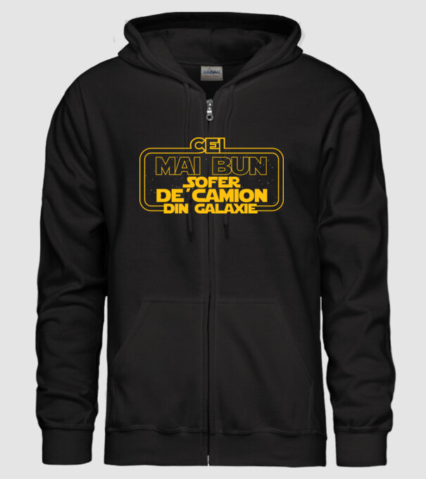 Cel mai bun șofer de camion din galaxie model negru pe tricou