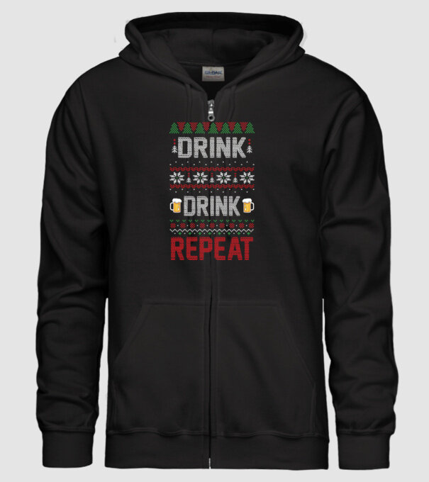 Drink drink repeat model negru pe tricou