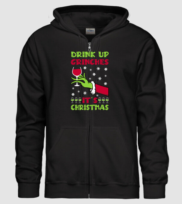 Drink up grinches it's christmas model negru pe tricou