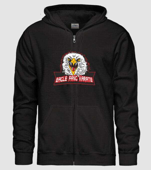 eagle fang karate cobra kai model negru pe tricou