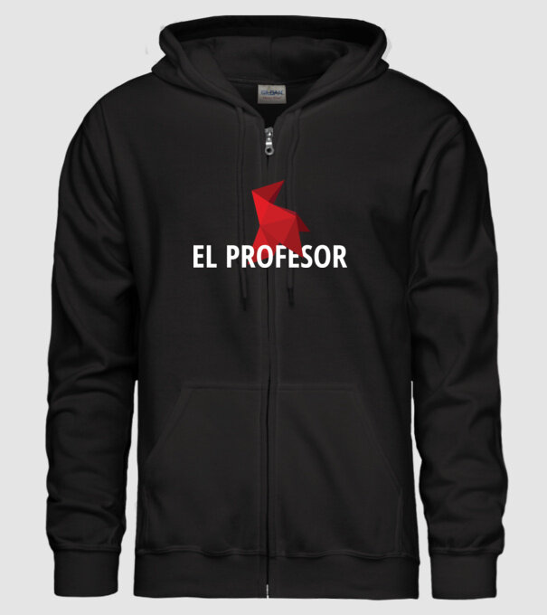 el professor money heist model negru pe tricou