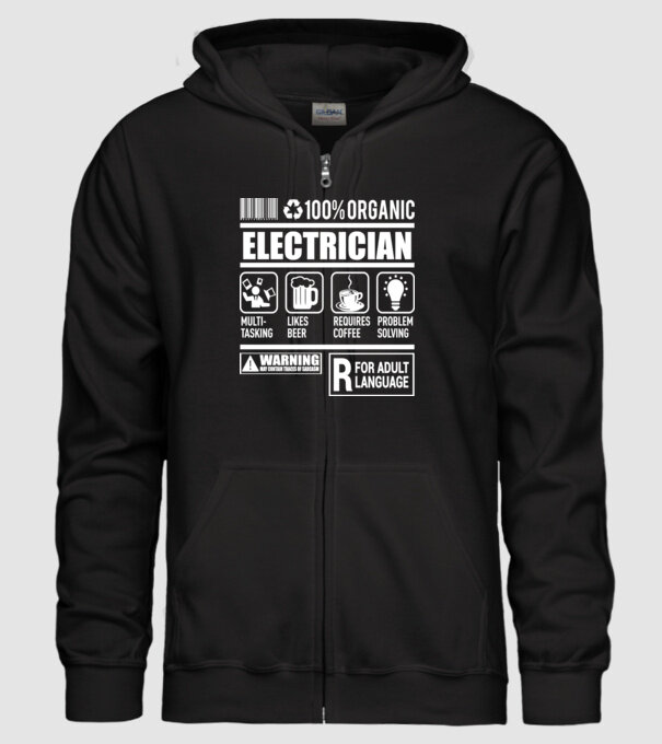 ELECTRICIAN model negru pe tricou