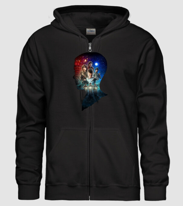 eleven poster head2 model negru pe tricou