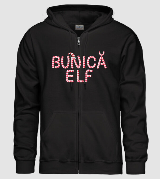 bunică elf model negru pe tricou