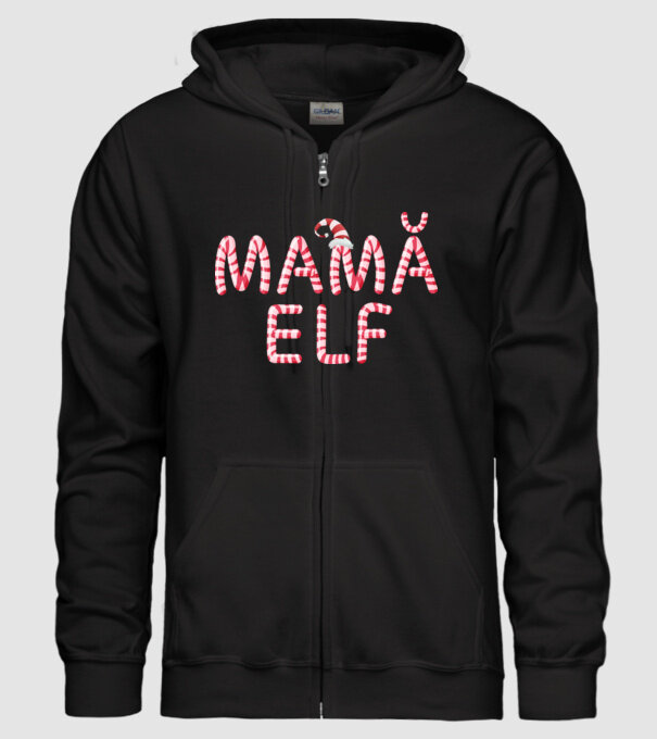 mamă elf model negru pe tricou