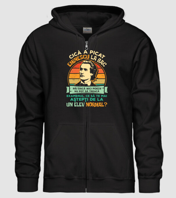Eminescu model negru pe tricou