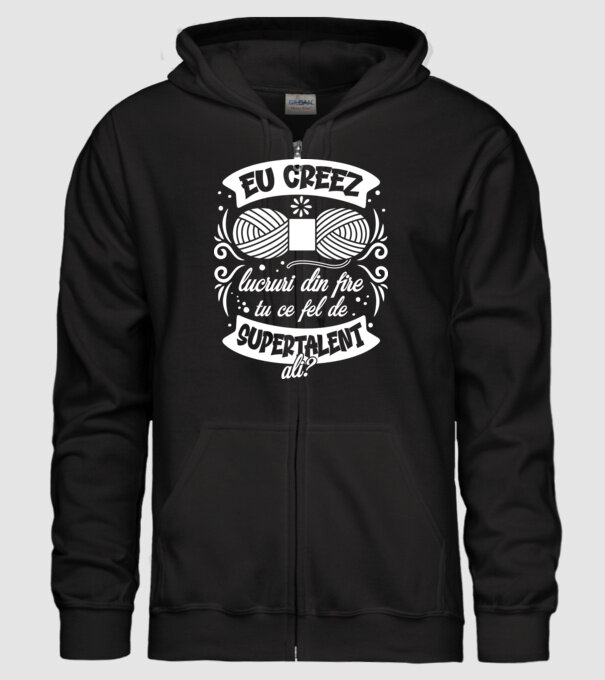 Eu creez lucruri din fire...tu ce fel de supertalent ai? model negru pe tricou