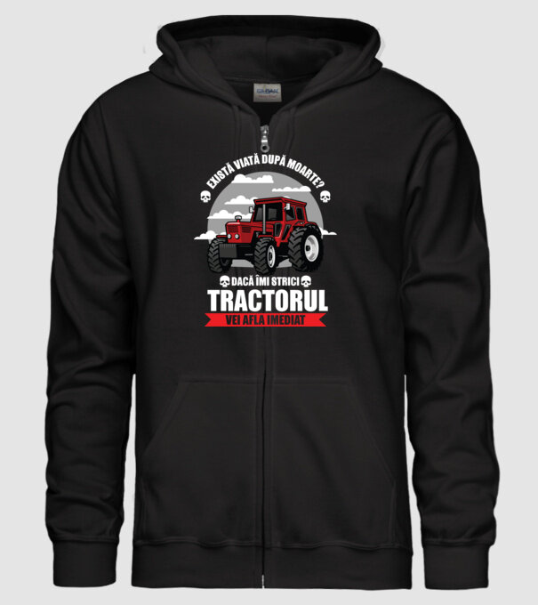 există viață după moarte? Dacă îmi strici tractorul, vei afla imediat model negru pe tricou