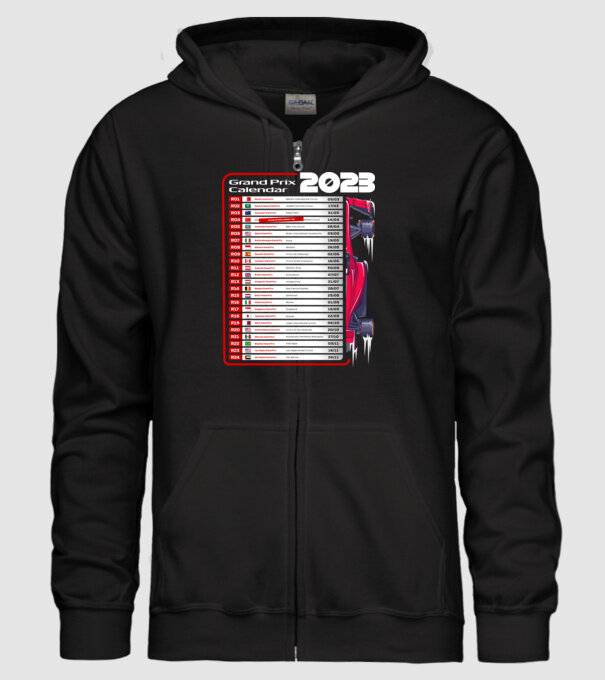 F1 Calendar TBA model negru pe tricou