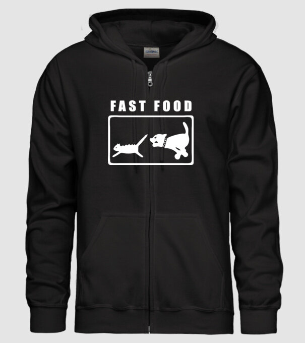 fast food model negru pe tricou
