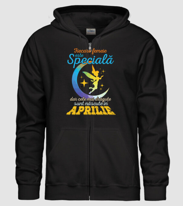Fiecare femeie este specială, dar cele mai drăguțe sunt născute în aprilie model negru pe tricou
