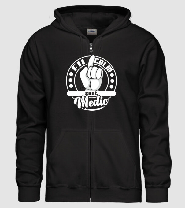 Fii calm... sunt medic model negru pe tricou