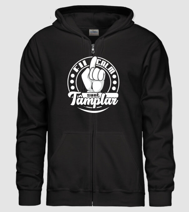 Fii calm... sunt tâmplar model negru pe tricou