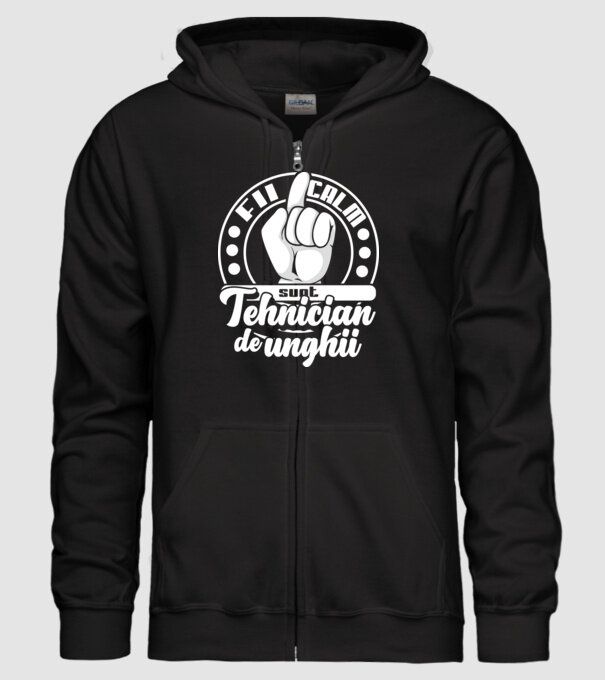 Fii calm... sunt tehnician de unghii model negru pe tricou
