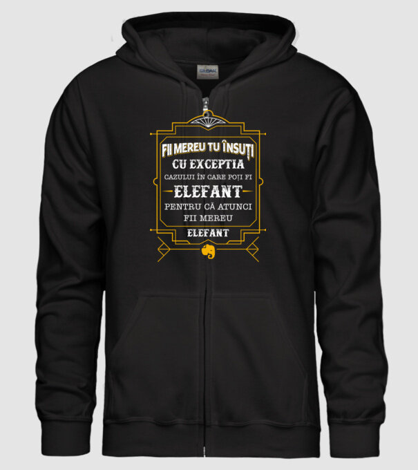 Fii mereu tu însuți, cu excepția cazului în care poți fi elefant, pentru că atunci fii mereu elefant! model negru pe tricou